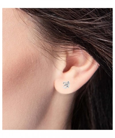 Om .925 Sterling Silver Tiny Stud Earrings, Minimalist Dainty Earrings (Hypoallergenic) Silver-Tone $11.99 Earrings