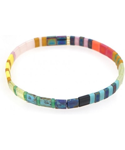 Tila Bracelet Multicolor Rainbow Summer Bohemian Style Japan Miyuki bead Stretch Bracelet for Women and Girl 210011A $10.50 B...