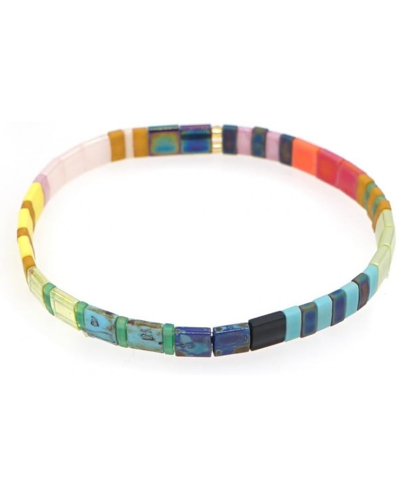 Tila Bracelet Multicolor Rainbow Summer Bohemian Style Japan Miyuki bead Stretch Bracelet for Women and Girl 210011A $10.50 B...