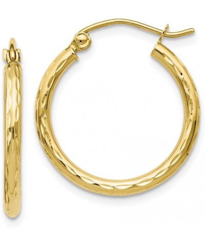 Solid 10K Yellow Gold Textured Hinged Hoop Earrings $70.80 Earrings