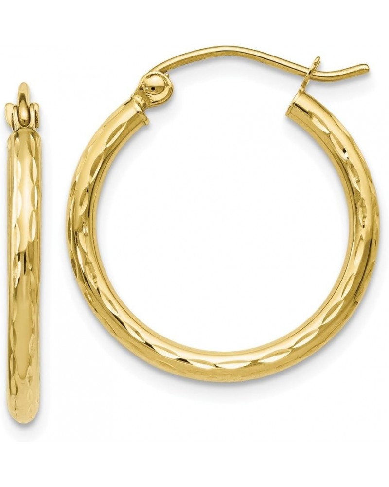 Solid 10K Yellow Gold Textured Hinged Hoop Earrings $70.80 Earrings