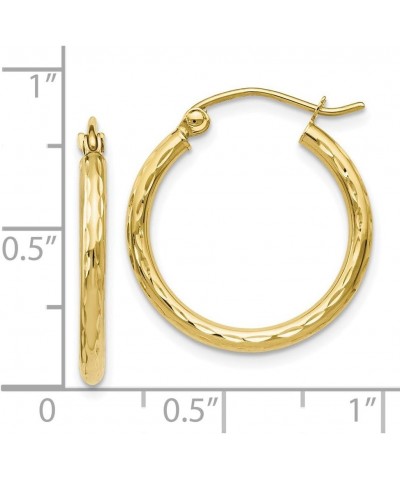 Solid 10K Yellow Gold Textured Hinged Hoop Earrings $70.80 Earrings