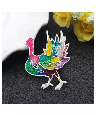 Thanksgiving Turkey Brooch Pins for Women Girls Jacket Bag Charms Chicken Pins Jewelry Gifts Yellow $8.69 Brooches & Pins