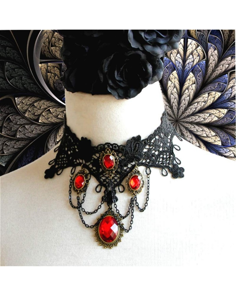 Cathercing Halloween Gothic Black Choker Necklace for Women Vampire Red Choker Vintage Halloween Vampire Accessories Jewelry ...