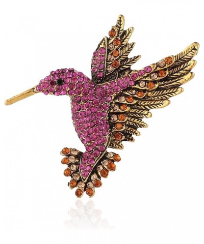 Animal Hummingbird Brooch Pins for Women Fashion Bird Pins Elegant Rhinestone Crystal Animal Brooches Pin Pink $7.27 Brooches...