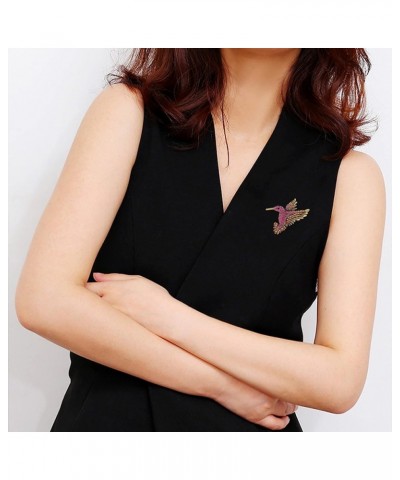 Animal Hummingbird Brooch Pins for Women Fashion Bird Pins Elegant Rhinestone Crystal Animal Brooches Pin Pink $7.27 Brooches...