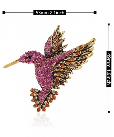 Animal Hummingbird Brooch Pins for Women Fashion Bird Pins Elegant Rhinestone Crystal Animal Brooches Pin Pink $7.27 Brooches...