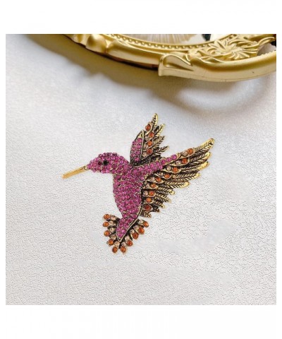 Animal Hummingbird Brooch Pins for Women Fashion Bird Pins Elegant Rhinestone Crystal Animal Brooches Pin Pink $7.27 Brooches...