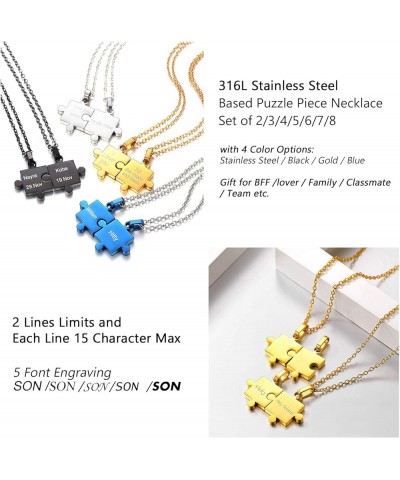 Heart or Puzzle Piece Best Friend Necklaces for 2-8 Stainless Steel 18K Gold Plated BFF Forever Friendship Necklace Gift for ...