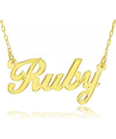 14K Yellow Gold Personalized Stroke Name Necklace - Custom Made Any Name 16.0 Inches $69.84 Necklaces