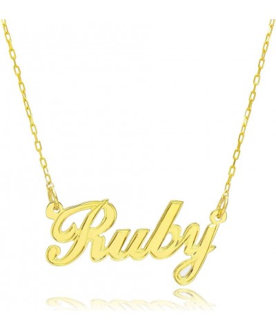 14K Yellow Gold Personalized Stroke Name Necklace - Custom Made Any Name 16.0 Inches $69.84 Necklaces