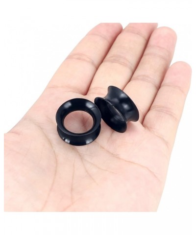 Silicone Ear Tunnels 2Pcs Ultra Thin Double Flared Ear Gauges Plugs Expander Piercing Jewelry Size 6MM-20MM Black, 6mm $6.59 ...