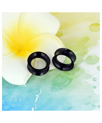 Silicone Ear Tunnels 2Pcs Ultra Thin Double Flared Ear Gauges Plugs Expander Piercing Jewelry Size 6MM-20MM Black, 6mm $6.59 ...