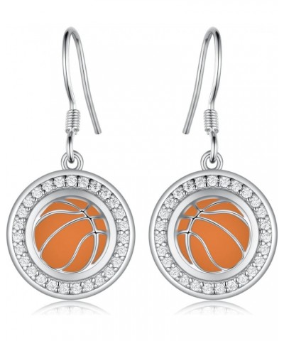 Basketball Earrings for Women 925 Sterling Silver Sport Basketball Earrings Sport Jewelry Gifts for Women Girls $23.09 Earrings