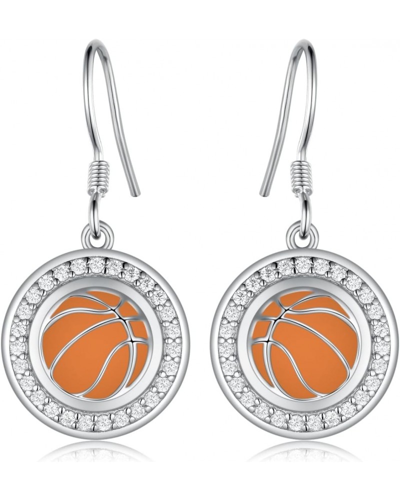 Basketball Earrings for Women 925 Sterling Silver Sport Basketball Earrings Sport Jewelry Gifts for Women Girls $23.09 Earrings