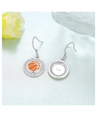 Basketball Earrings for Women 925 Sterling Silver Sport Basketball Earrings Sport Jewelry Gifts for Women Girls $23.09 Earrings