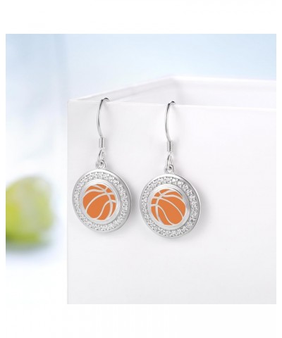 Basketball Earrings for Women 925 Sterling Silver Sport Basketball Earrings Sport Jewelry Gifts for Women Girls $23.09 Earrings