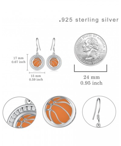 Basketball Earrings for Women 925 Sterling Silver Sport Basketball Earrings Sport Jewelry Gifts for Women Girls $23.09 Earrings