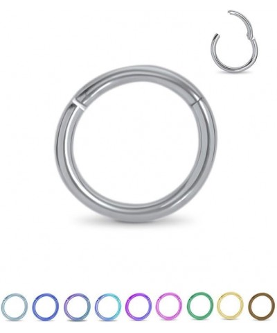 Titanium Hinged Septum Clicker Segment Nose Ring Lip Ear Cartilage 5/16" - 8mm CHOOSE YOUR COLOR 16G Purple Teal $10.44 Body ...