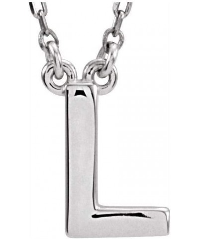 Block Alphabet Initial Letter A Charm Pendant Chain Necklace 16" (10mm x 8.7mm) L 16" - 925 Sterling Silver $111.54 Necklaces