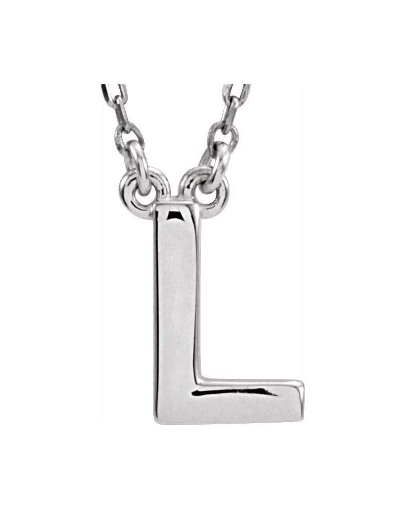 Block Alphabet Initial Letter A Charm Pendant Chain Necklace 16" (10mm x 8.7mm) L 16" - 925 Sterling Silver $111.54 Necklaces