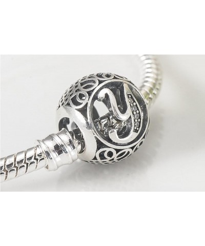 26 Letter Initial Character 925 Sterling Silver Bead Charm fit Pandora Chamilia Bracelet Necklace Jewlery (Letter V) Letter Y...