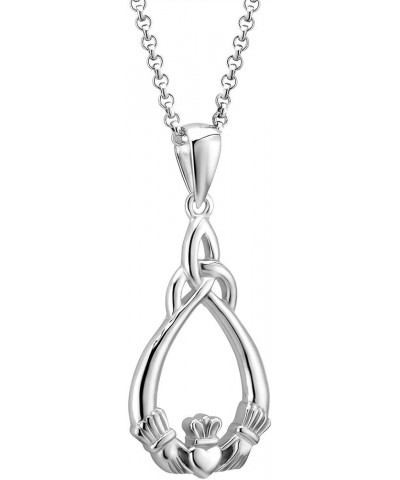 925 Sterling Silver Irish Claddagh Necklace, Authentic Fine Celtic Pendant Jewelry for Women, Handcrafted by Artisan Jewelers...