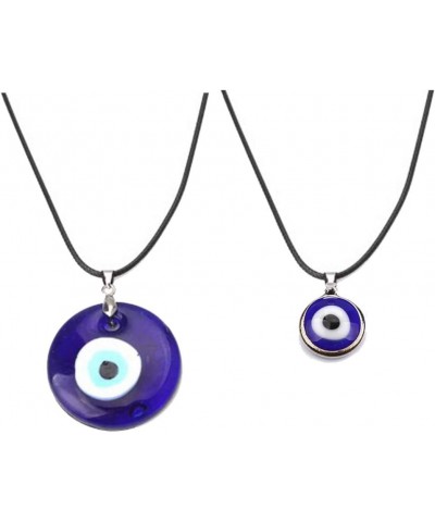 Evil Eye Pendant Necklace Turkish Evil Eye Necklace Glass Eye Leather Rope Necklace for Women Men Protection Lucky Jewelry 2 ...