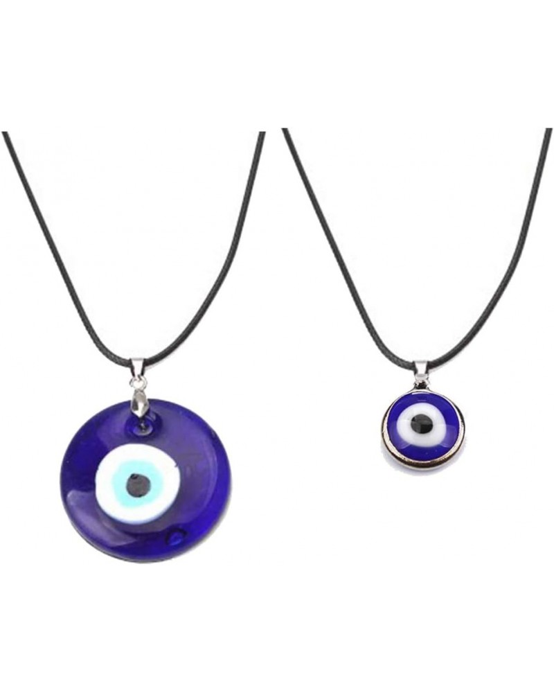 Evil Eye Pendant Necklace Turkish Evil Eye Necklace Glass Eye Leather Rope Necklace for Women Men Protection Lucky Jewelry 2 ...