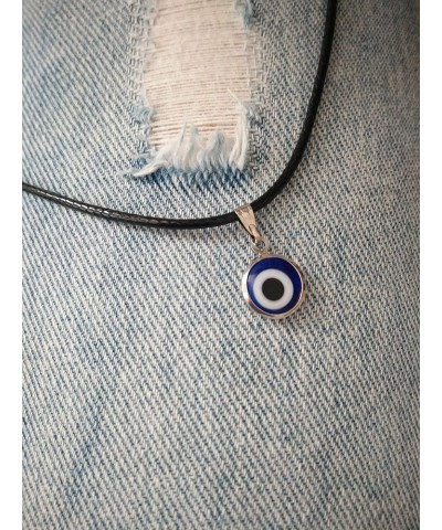 Evil Eye Pendant Necklace Turkish Evil Eye Necklace Glass Eye Leather Rope Necklace for Women Men Protection Lucky Jewelry 2 ...