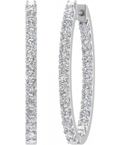 2 1/2 Carat Inside Out Diamond Hoop Earrings in 14K Gold or in Platinum (SI1-SI2 Clarity) White Gold $651.70 Earrings