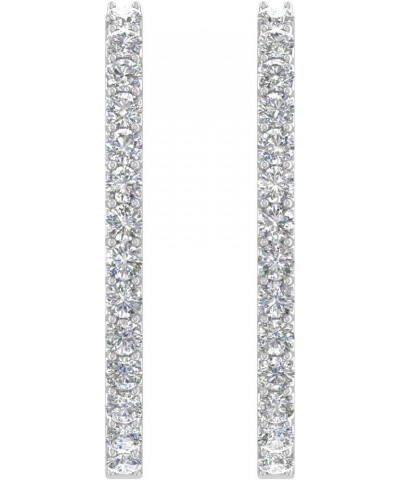 2 1/2 Carat Inside Out Diamond Hoop Earrings in 14K Gold or in Platinum (SI1-SI2 Clarity) White Gold $651.70 Earrings