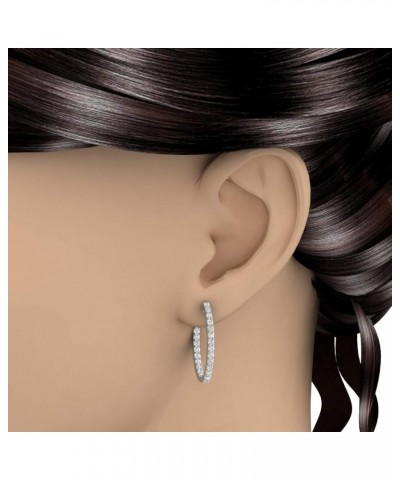 2 1/2 Carat Inside Out Diamond Hoop Earrings in 14K Gold or in Platinum (SI1-SI2 Clarity) White Gold $651.70 Earrings