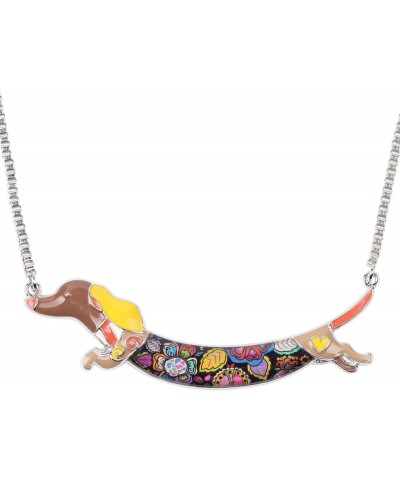 LIMMO" Love Heart Enamel Zinc Alloy Pets Dachshund Necklace Dog Animal pendant 18" (Brown) $8.19 Necklaces