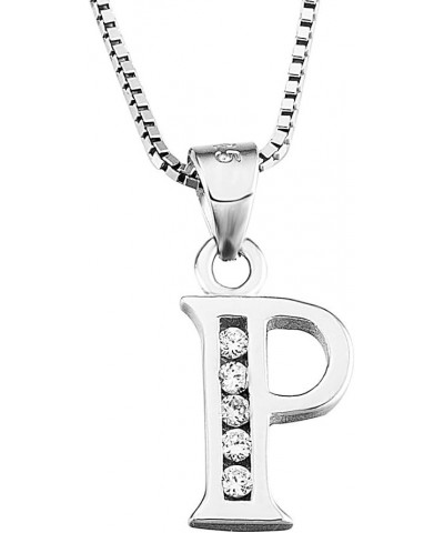 Initial Pendant Necklace Sterling Silver with Cubic Zirconial 26 Letter Alphabet Jewelry Gifts for Mom Women Teen Girl Alphab...