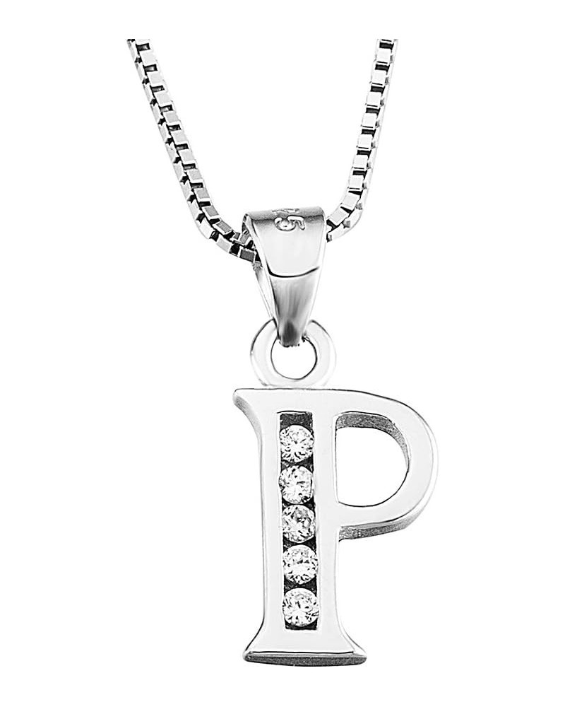 Initial Pendant Necklace Sterling Silver with Cubic Zirconial 26 Letter Alphabet Jewelry Gifts for Mom Women Teen Girl Alphab...