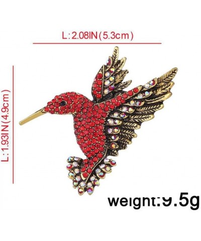 Cute Hummingbird Sparkly Rhinestones Brooches Pins Delicate Vintage Birds Animal Brooch for Women Men Ladies Girls for Party ...