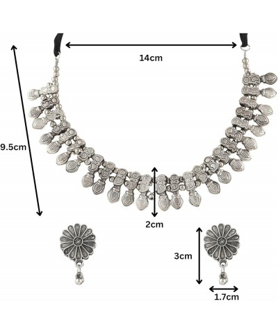 Oxidized Metal Bollywood Style Choker Fashion Jewelry Necklace Set with Earrings for Women and Girl Style- 02 $10.07 Jewelry ...