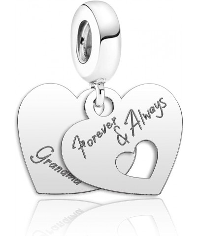 Love Mom Mother Heart Charm Dangle Bead For European Bracelet forever & always -grandma $7.50 Bracelets