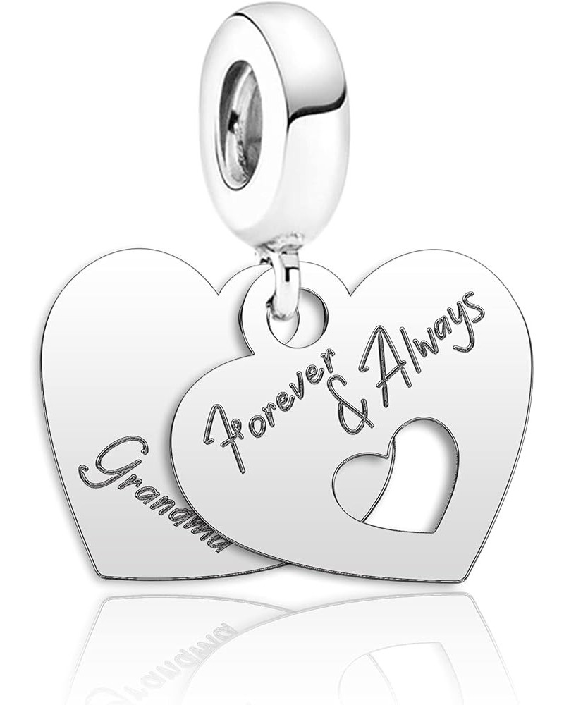 Love Mom Mother Heart Charm Dangle Bead For European Bracelet forever & always -grandma $7.50 Bracelets