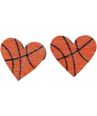 Heart Ball Sports Stud Earrings Heart Shape Basketball Volleyball Baseball American Football Stud Earrings for Women Girls 3 ...