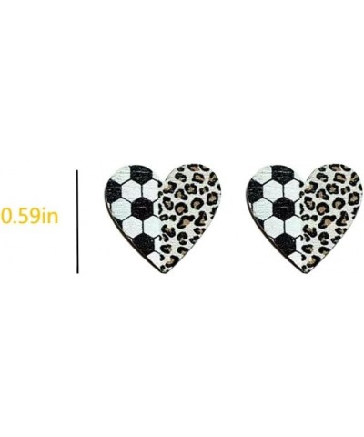 Heart Ball Sports Stud Earrings Heart Shape Basketball Volleyball Baseball American Football Stud Earrings for Women Girls 3 ...