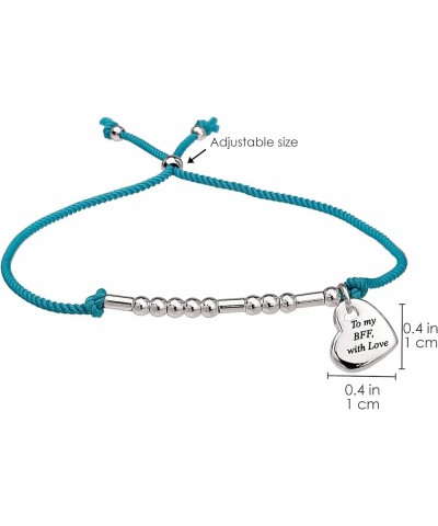 Morse Code Bracelets for Women Adjustable Silver Bead Bracelet Heart Charm String Bracelets Inspirational Bracelets for Mom D...