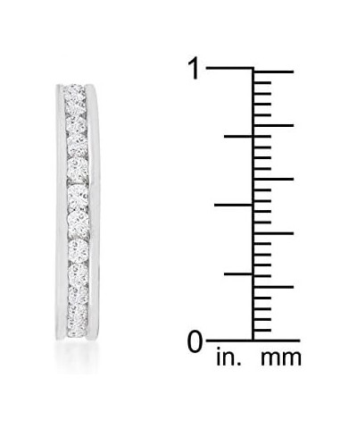 Rhodium Plated Channel Set Stackable Eternity Band with Round Cut Cubic Zirconia $11.33 Others