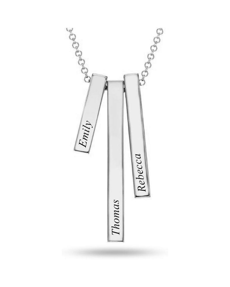 Personalized Customized Bar with Name Engraved Necklace for Women Teen Family Bar $14.03 Necklaces