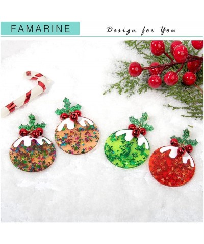 Christmas Earrings for Women Colorful Acrylic Drop Earrings Christmas lanterns and Tree Earrings Gift Color Balls $13.67 Earr...