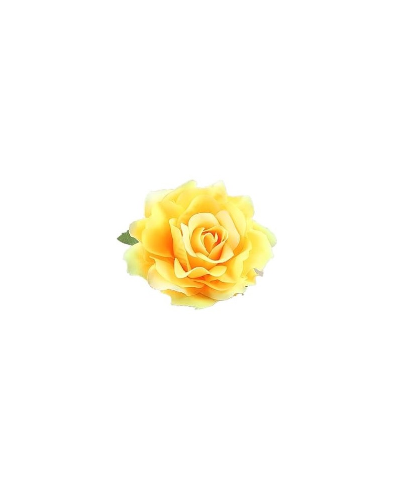 Women's Vintage Elegent Rose Flower Hair Clip Pin up Flower Brooch for Party Travel Festivals (Dark Purple) Yellow $6.26 Broo...