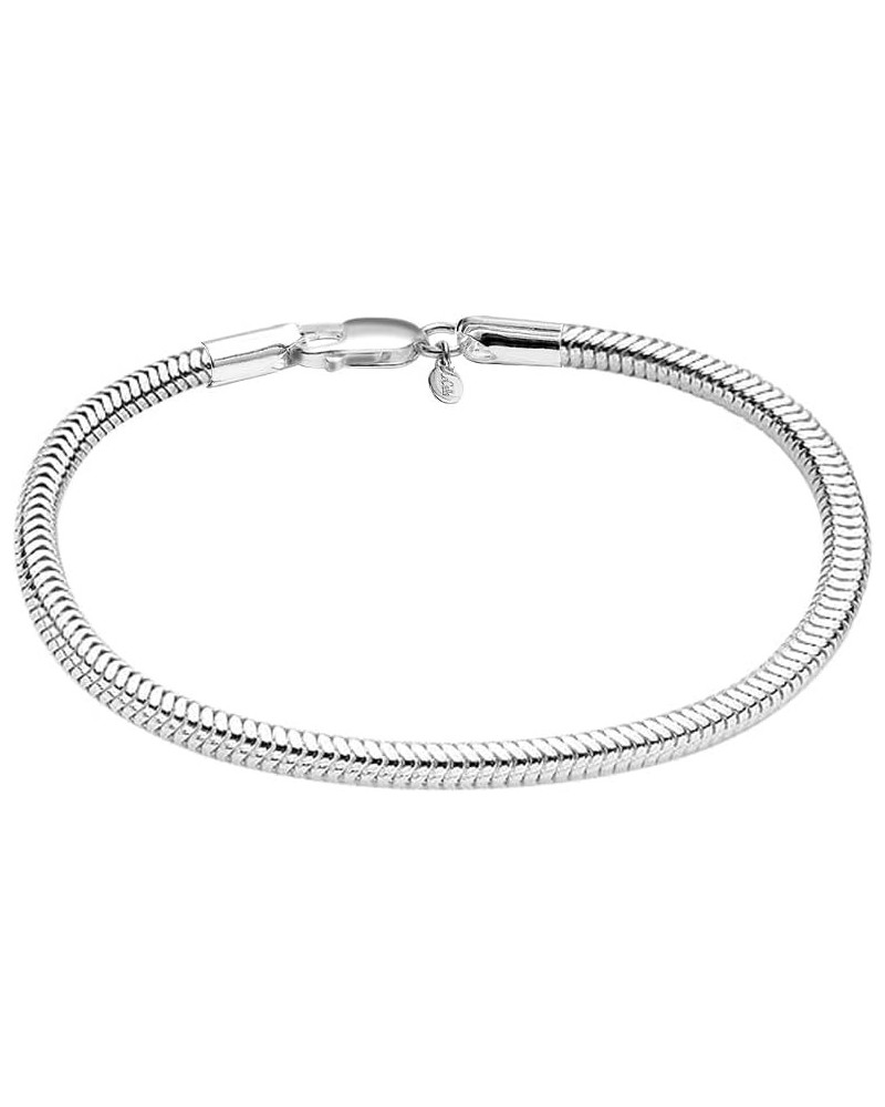 Solid 925 Sterling Silver Italian 3 MM Snake Chain Bracelet for Women Men Teen Girls, Charm Bracelets, Made in Italy (6.5, 7,...