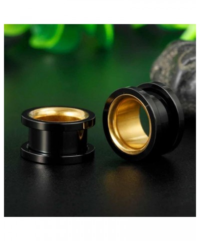 2PCS Stainless Steel Screw Ear Gauges Tunnels Hollow Double Flare Black Gold For Man For Woman Body Piercing Jewelry 6mm-30mm...