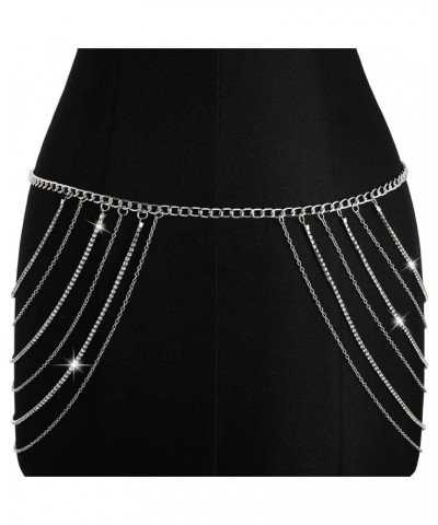 Body Chains Belts For Women Girls Sexy Waist Chain Rhinestone Body Jewelry Rave Outfits Festival Accessories Silver02 $8.63 B...